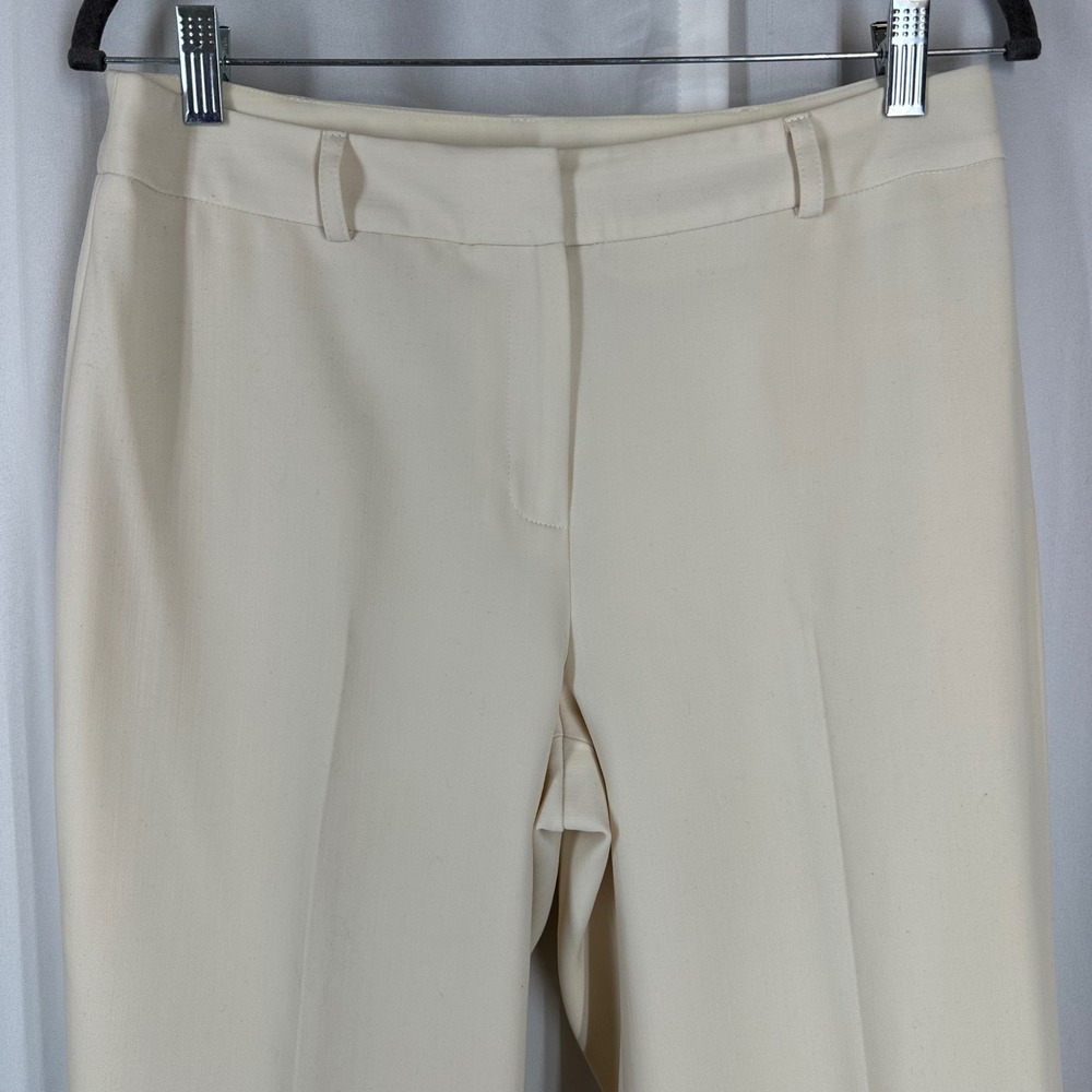 Jones New York Collection Wool Blend Stretch Ivory Trouser Pants Size 6 - Picture 3 of 12